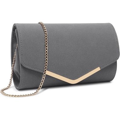 Miss Lulu Grau Clutch Damen Kettentasche