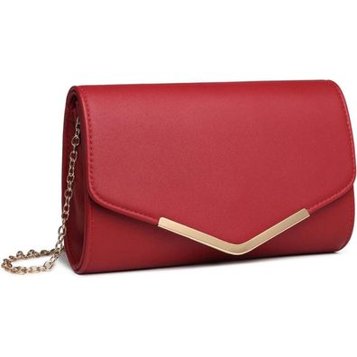Miss Lulu Rot Clutch Kettentasche Damen