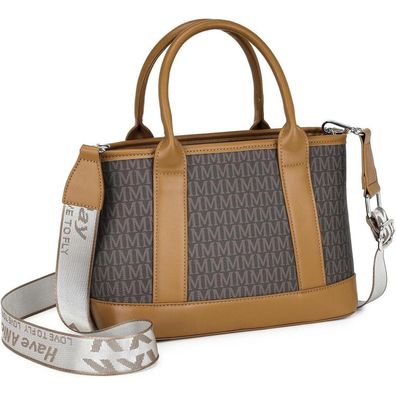 Miss Lulu Damen Handtasche Mittelgroß Tote Bag Umhängetasche Shopper Blau