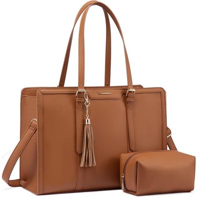 Lovevook Laptoptasche 15,6 Zoll Braun Damen Tasche