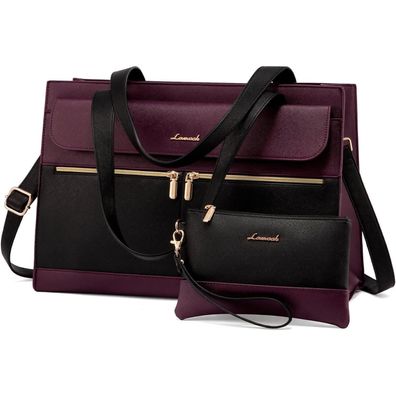 Lovevook Laptoptasche 17,3 Zoll Violett in Lederoptik