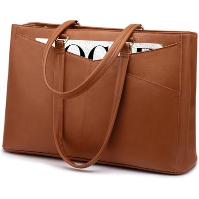 Lovevook Laptoptasche Damen 15,6 Zoll Braun Business Arbeitstasche Uni