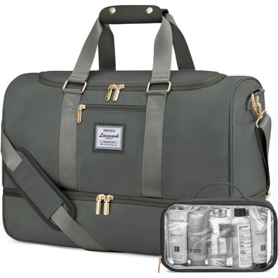 Lovevook Damen Sporttasche Reisetasche Weekender mit Schuhfach Nassfach Grün