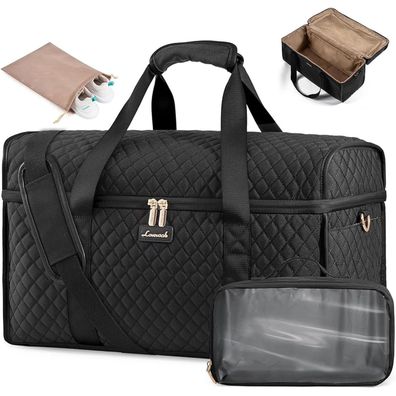 Lovevook Reisetasche Damen Weekender Handgepäck Tasche Schwarz