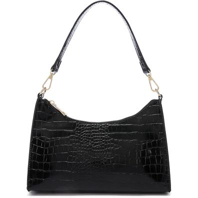 Lovevook Damen Handtasche Klein Schwarz Leder Crossbody Umhängetasche