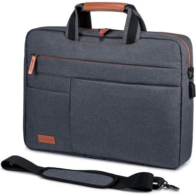 15.6 Zoll Laptop Tasche Aktentasche Wasserdicht Herren Schultertasche Grau