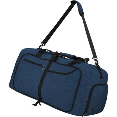 NEWHEY Große Faltbare Reisetasche 65L Herren Damen Sporttasche Schwarz