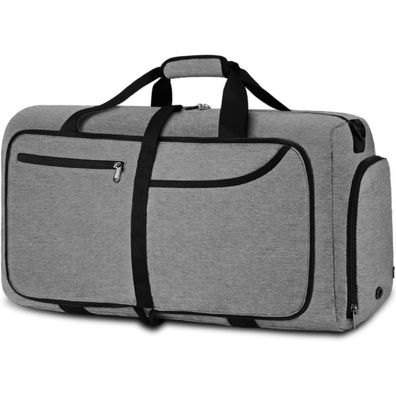 NEWHEY Reisetasche 65L Schwarz Leichte Sporttasche mit Schuhfach