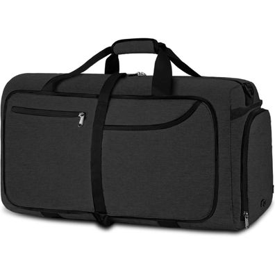NEWHEY Große Reisetasche 120L Faltbar Leicht Sporttasche mit Schuhfach Schwarz