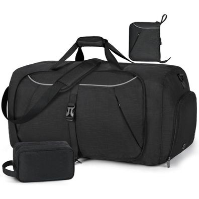 Faltbare Reisetasche 100L Sporttasche mit Schuhfach für Herren Damen