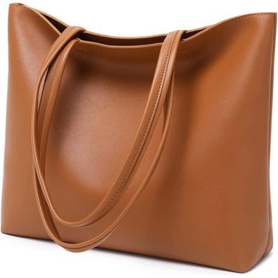 Damen Henkeltaschen Handtaschen PU Leder Shopper Tote Bag 30x11x36 cm
