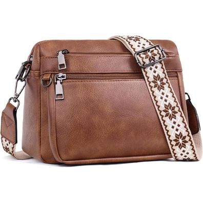 Muiikola Damen Umhängetasche Leder Mittelgroß Crossbody Tasche