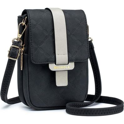 Muiikola Handytasche Umhängetasche RFID Leder Schwarz