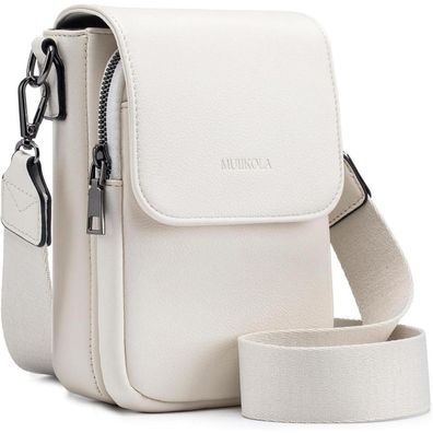 Muiikola Handytasche RFID Damen Umhängetasche Leder Beige