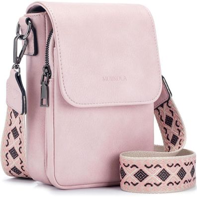 Muiikola RFID Blockierung Handytasche Damen große Kapazität Leder Z-pink