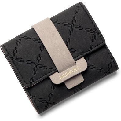 Damen Geldbörse RFID Blocking Portemonnaie Veganes Leder 6 Kartenfächer 1 ID