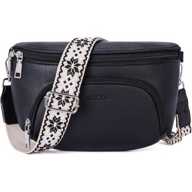 Damen Umhängetasche Crossbody RFID Blockierung Veganes Leder Breiter Gurt