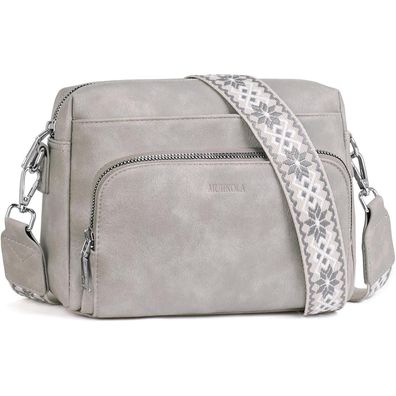 Muiikola Damen Umhängetasche Crossbody Bag RFID Leder Tasche