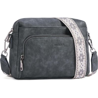 Muiikola Umhängetasche Damen Crossbody Bag PU Leder RFID Schultergurt
