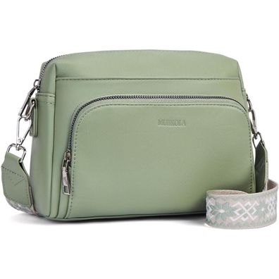 Muiikola Umhängetasche Damen Crossbody Bag Klein PU Leder Schwarz