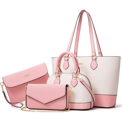 Handtasche Damen 4-teiliges Set Schultertasche Tragetasche Büro Schule Reise