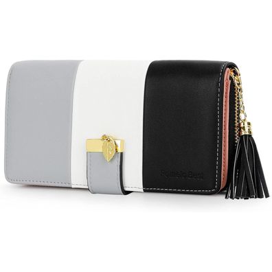 Damen Geldbörse RFID NFC Schutz Mehrfachfach Portmonee 19.5x10.5x2.5cm