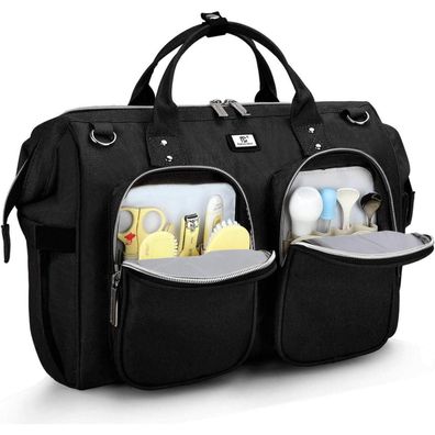 Wickeltasche mit Wickelunterlage 2 Kinderwagen Haken multifunktionale