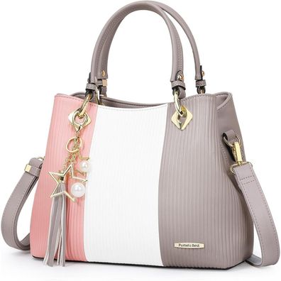 Pomelo Best Damen Handtasche gestreift Umhängetasche schöner Farbkombi