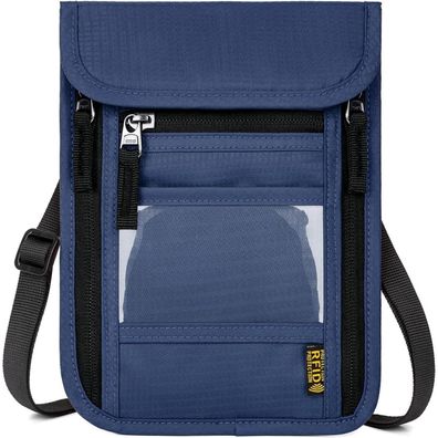 WACCET RFID Brustbeutel Herren Dame Reise mit Mehreren Taschen Versteckt