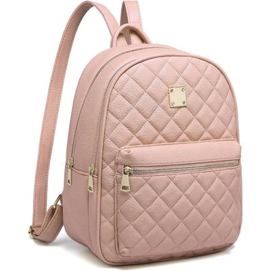 Damen Rucksack Klein Leder PU Elegant Daypack Mädchen Beige