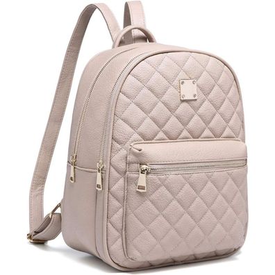 Damen Klein Leder Rucksack PU Daypack Elegant Lingge Design
