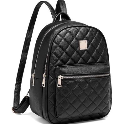 Damen Leder Rucksack Elegant Daypack PU Lingge Design Tagesrucksack