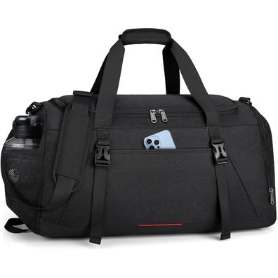 Sporttasche Groß Herren Damen 55L mit Schuh- und Nassfach Schwarz