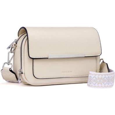 Roulens Damen Handy Umhängetasche aus veganem Leder, Crossbody Bag mit breitem