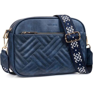 Gesteppte Damen PU Leder Umhängetasche Crossbody Bag verstellbarem Gurt