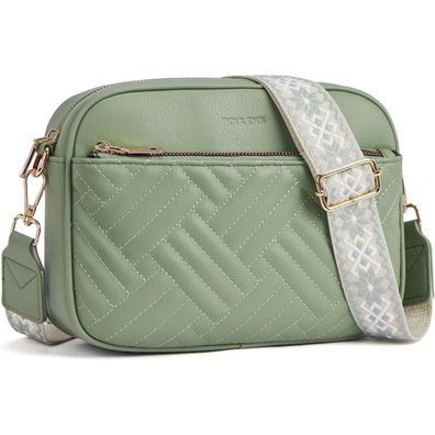 Gesteppte Damen Umhängetasche PU Leder Schultertasche Crossbody Bag Einstellbar