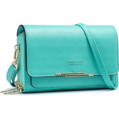 Kleine Damen Umhängetasche PU Leder Crossbody Handytasche Grün