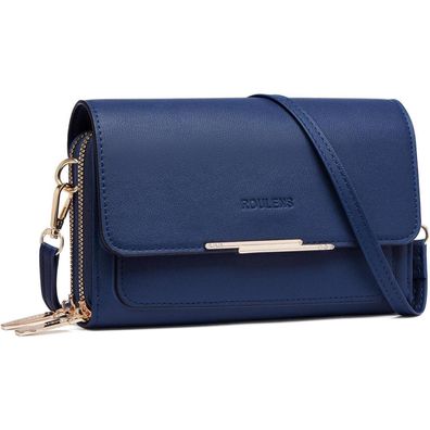 Damen PU Leder Umhängetasche, Crossbody Schultertasche mit Kartenschlitz