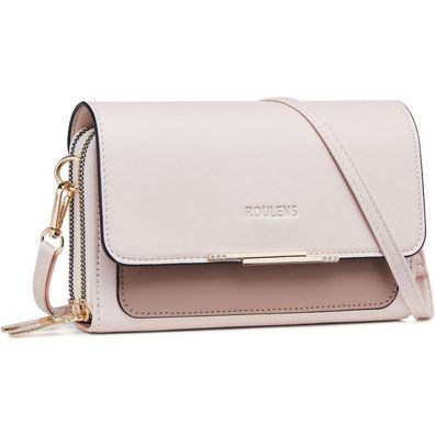 Kleine Handy Umhängetasche Damen PU Leder Crossbody Schultertasche mit