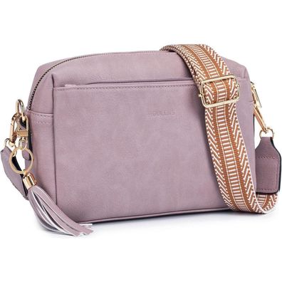 Damen Umhängetasche Veganem Leder Crossbody Schultertasche, 3