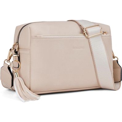 Damen Umhängetasche Veganem Leder Crossbody Schultertasche mit 3