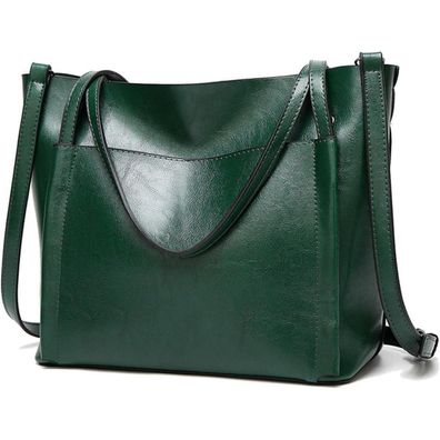 Damen Groß Shopper Tasche PU-Leder Schulterriemen Umhängetasche Eimer Handtasche