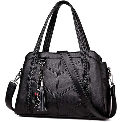 Damen Hobo Schultertasche Handtasche PU-Leder Schultergurt Umhängetasche