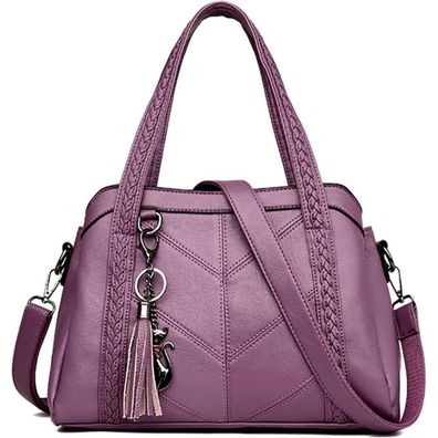 Damen Hobo Schultertasche mit Schultergurt aus PU-Leder, Umhängetasche