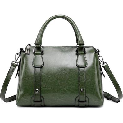 Coolives Damen Leder Handtasche Henkeltasche Umhängetasche Schultertasche grün