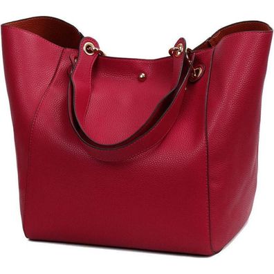 Coolives Damen 2-in-1 Shopper Schultertasche Hobo Handtasche Vintage PU-Leder