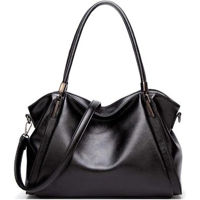 Damen Hobo PU-Leder Schultertasche Elegant Schwarz 1kg