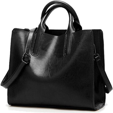 Damen PU-Leder Shopper Handtasche Schultertasche Umhängetasche Quadrat Coolives