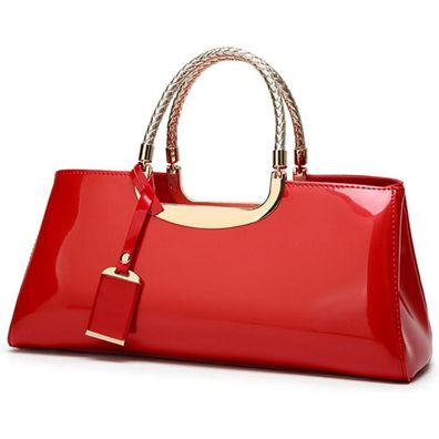 Coolives Damen Handtasche PU-Lackleder Henkeltasche Abend Schultertasche