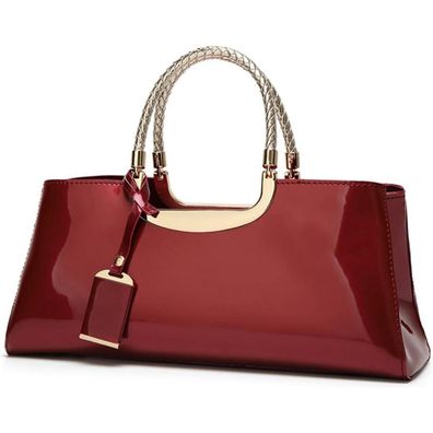 Coolives Damen Handtasche aus PU-Lackleder Abendtasche Schultertasche